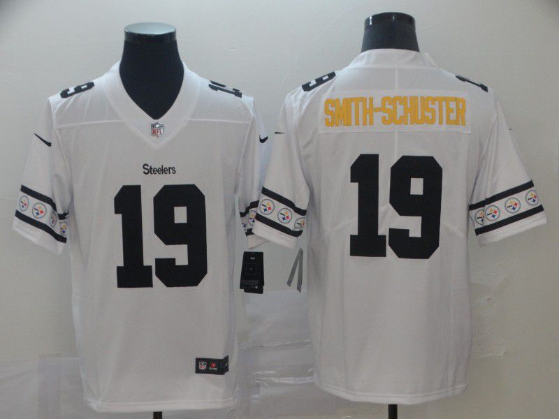 Men Pittsburgh Steelers #19 Smith-Schuster White team logo cool edition NFL Jerseys